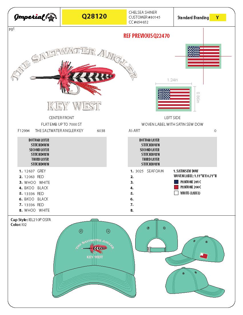 Imperial Headwear Saltwater Angler Caps UV 50+ Caps