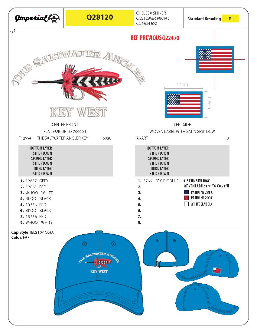 Imperial Headwear Saltwater Angler Caps UV 50+ Caps