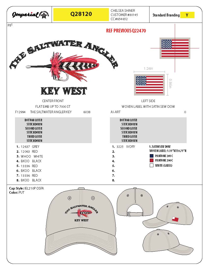 Imperial Headwear Saltwater Angler Caps UV 50+ Caps