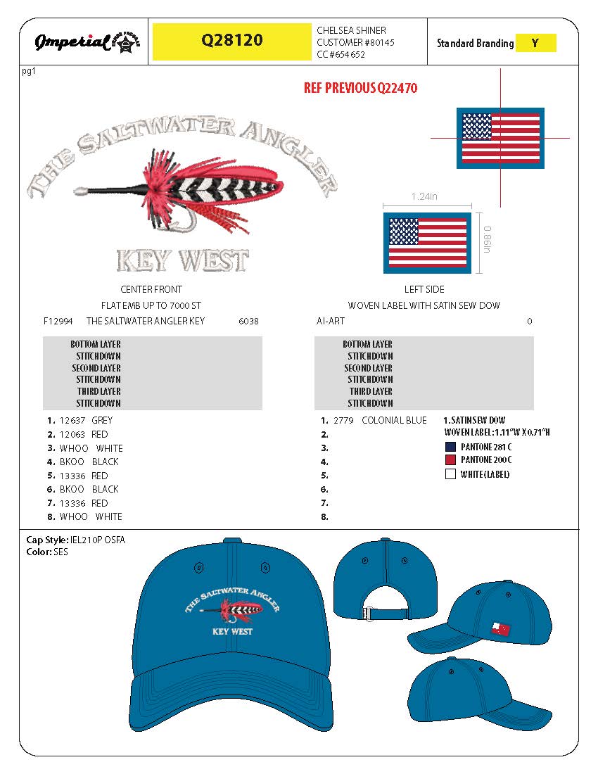 Imperial Headwear Saltwater Angler Caps UV 50+ Caps